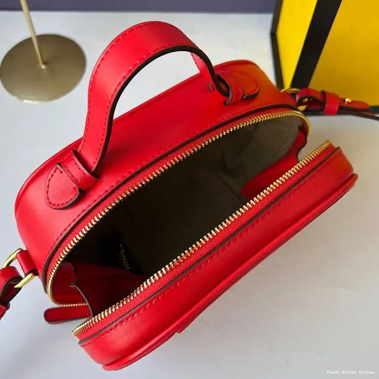 Affordable Leather Camera In Calf Red Mini Case O'Lock Fendi 0511